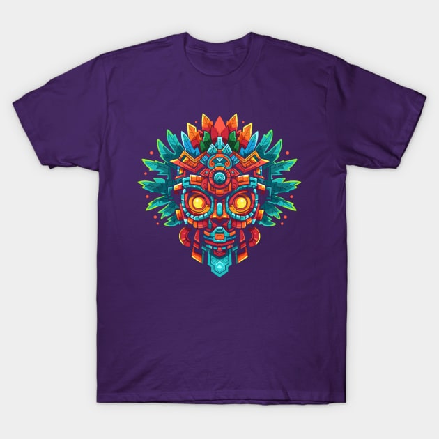 Aztec Jungle Mask T-Shirt by crula